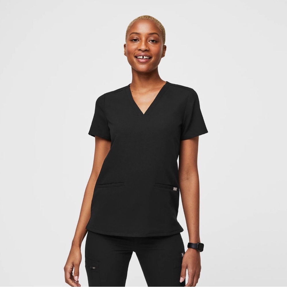 Figs Casma Black Scrub Tops